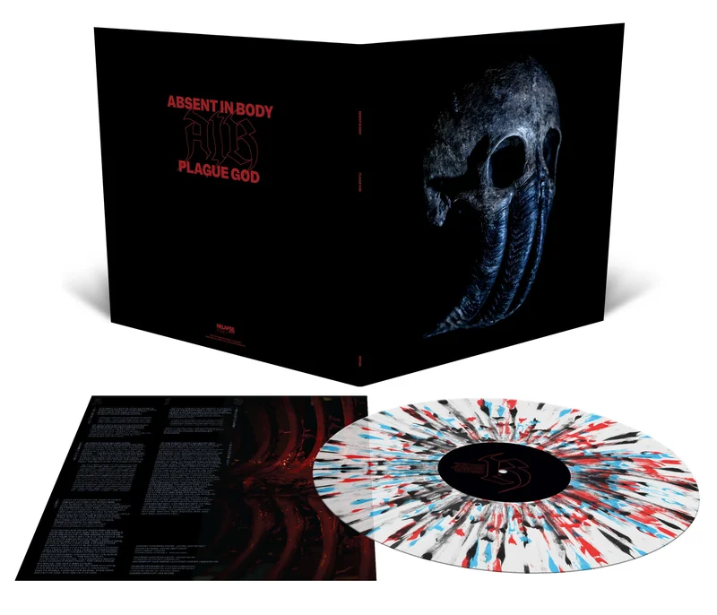 ABSENT IN BODY PLAGUE GOD' LP - EXCLUSIVE - LTD. 500 - MILKY CLEAR/CYAN BLUE/BLOOD RED SPLATTER
