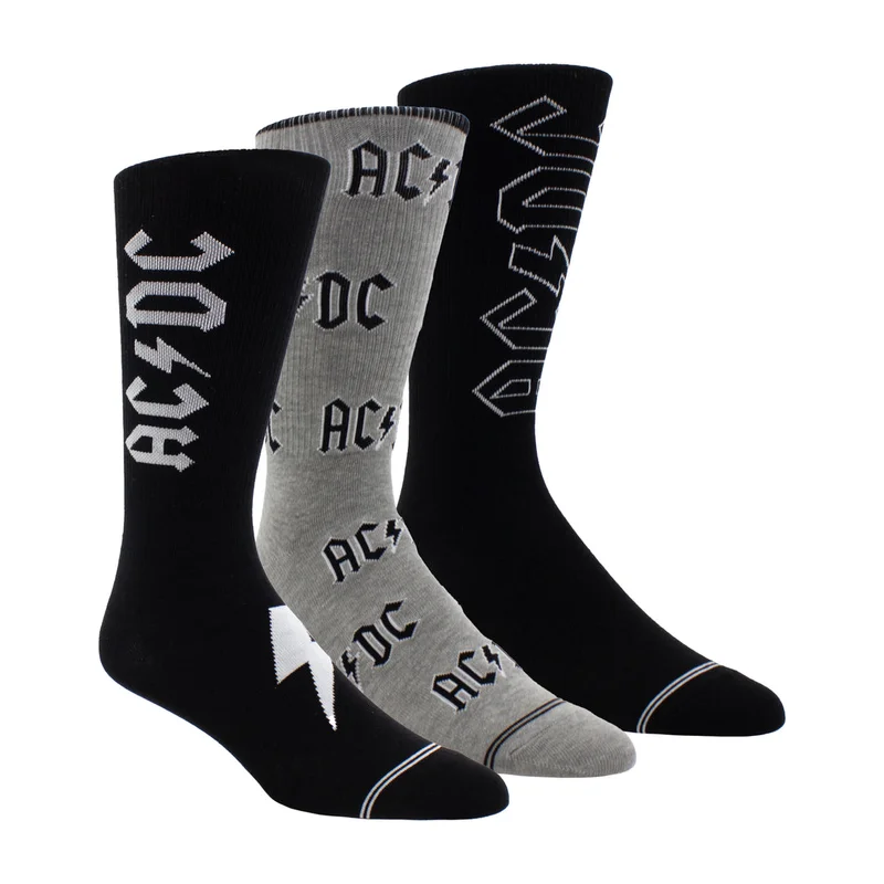 AC/DC - 3 PACK ASSORTED LOGO SOCKS