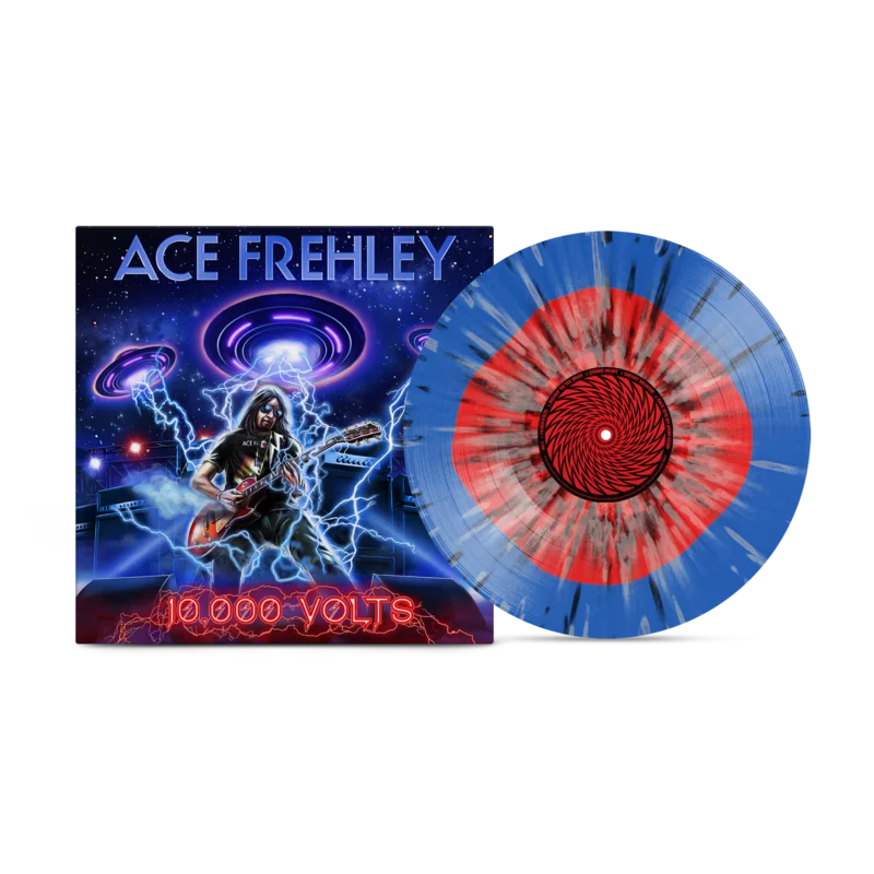 ACE FREHLEY - 10,000 VOLTS - CLEAR WITH RED, BLUE & SILVER SPLATTER COLOR - VINYL LP
