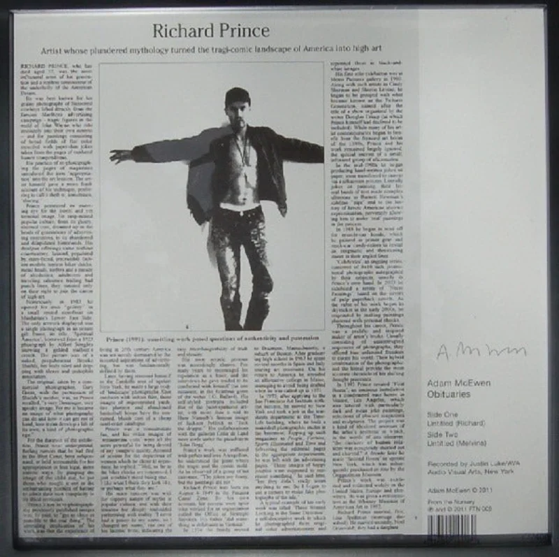 Adam McEwen: Obituaries 12"