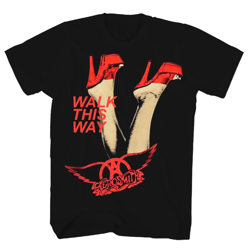 AEROSMITH WALK THIS WAY BLACK TEE BLACK