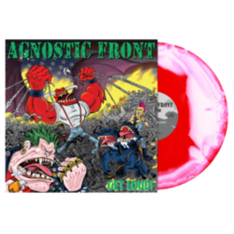 AGNOSTIC FRONT 'GET LOUD'  LP - RED/WHITE/INK SPOT