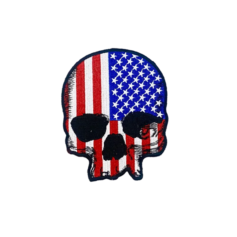 AMERICAN FLAG SKULL - EMBROIDERED PATCH