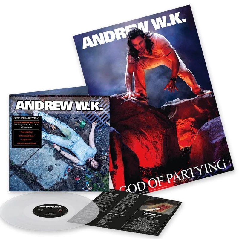 ANDREW W.K. GOD IS PARTYING LP - LTD. 300 - CLEAR