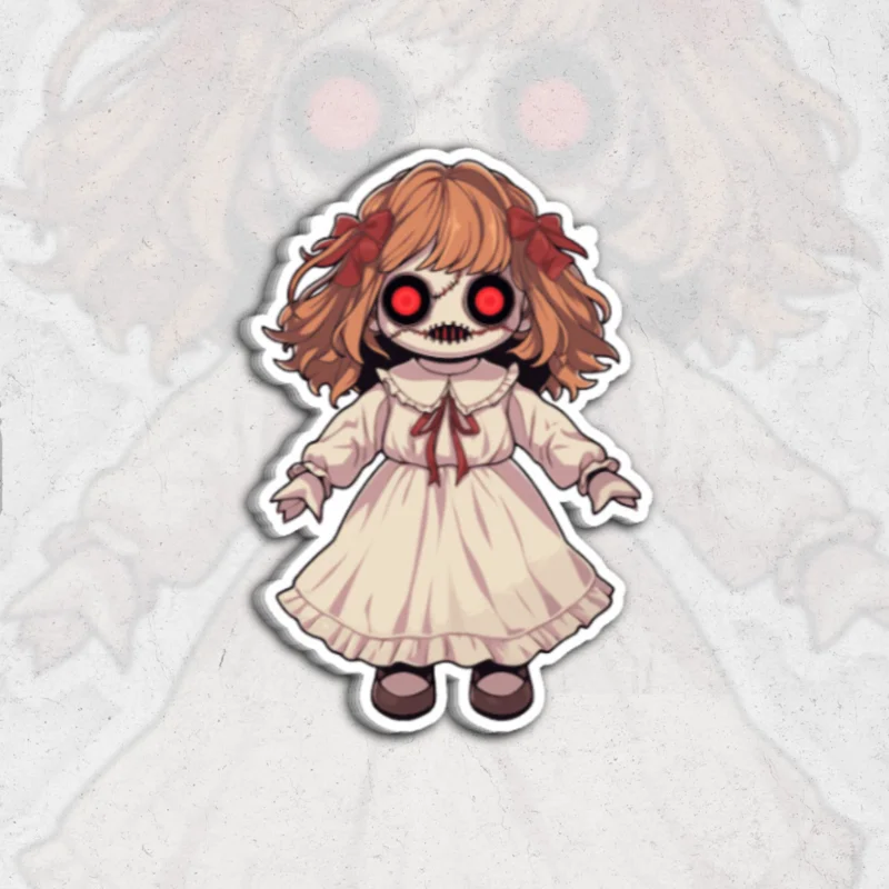 Annabelle chibi - glossy vinyl sticker