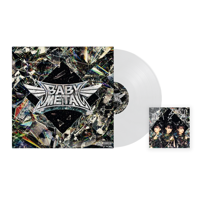 BABYMETAL METAL FORTH LP - LTD. CRYSTAL CLEAR + BAND SIGNED ART CARD