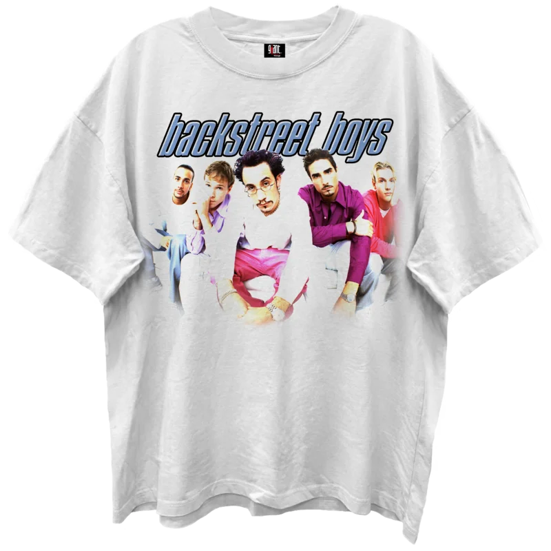 BACKSTREET BOYS I WANT IT THAT WAY BLANC WHITE ENZYME WASH T-SHIRT/GIANT VINTAGE WHITE