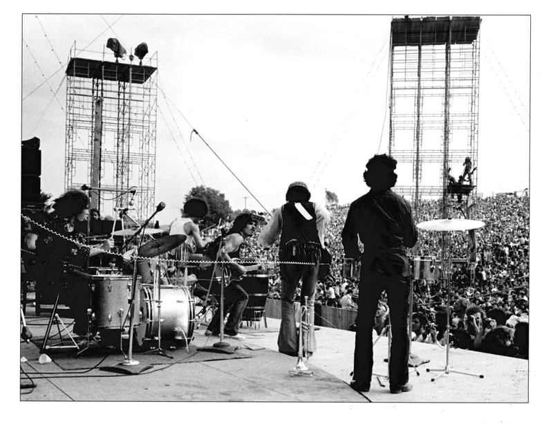 BARON WOLMAN PHOTOGRAPH SANTANA AT WOODSTOCK, 1969 - UNSIGNED