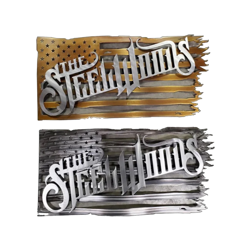Battle Torn Steel Flag Wall Art Rust