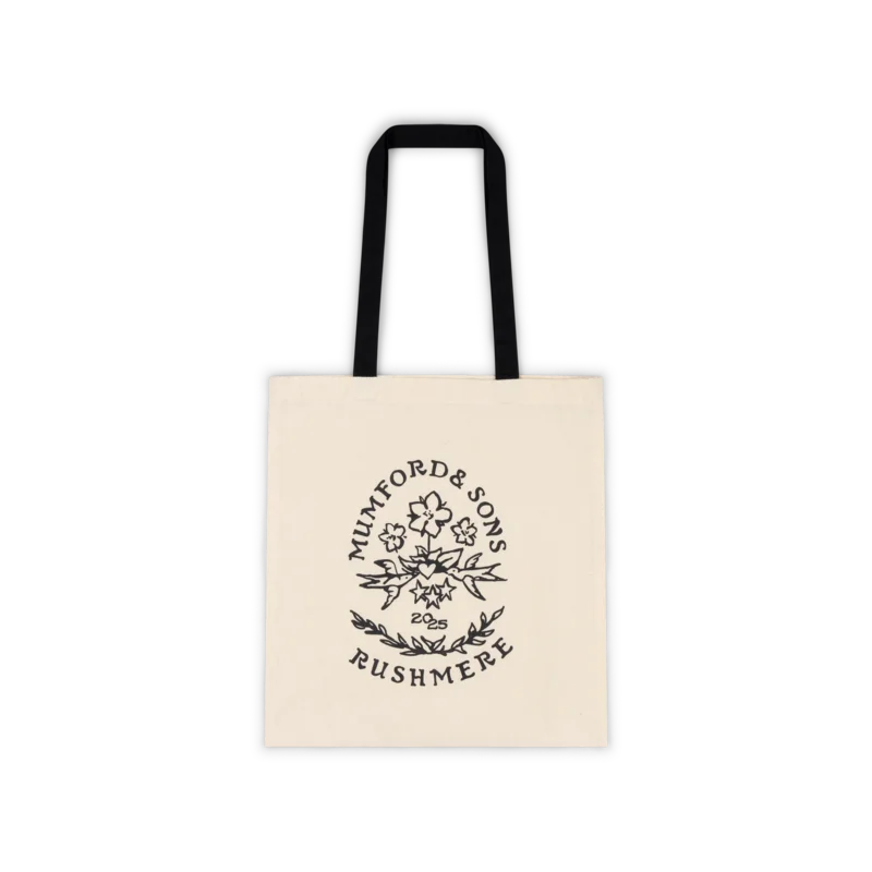 Beige Stamp Print Tote Bag