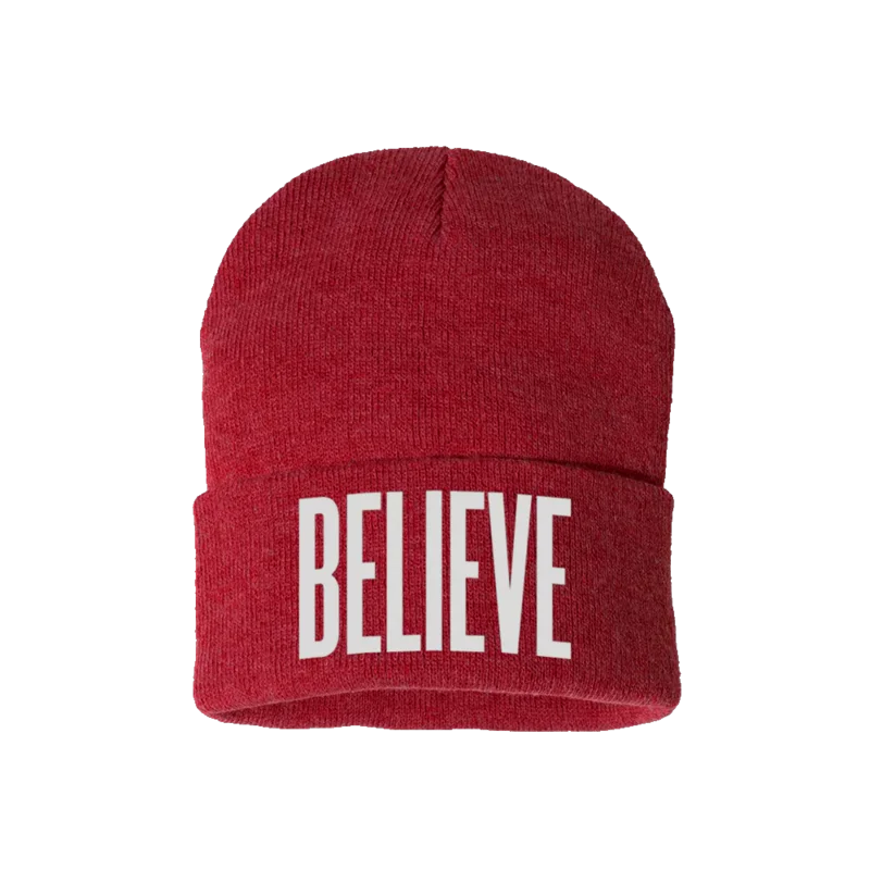 Believe Red Beanie