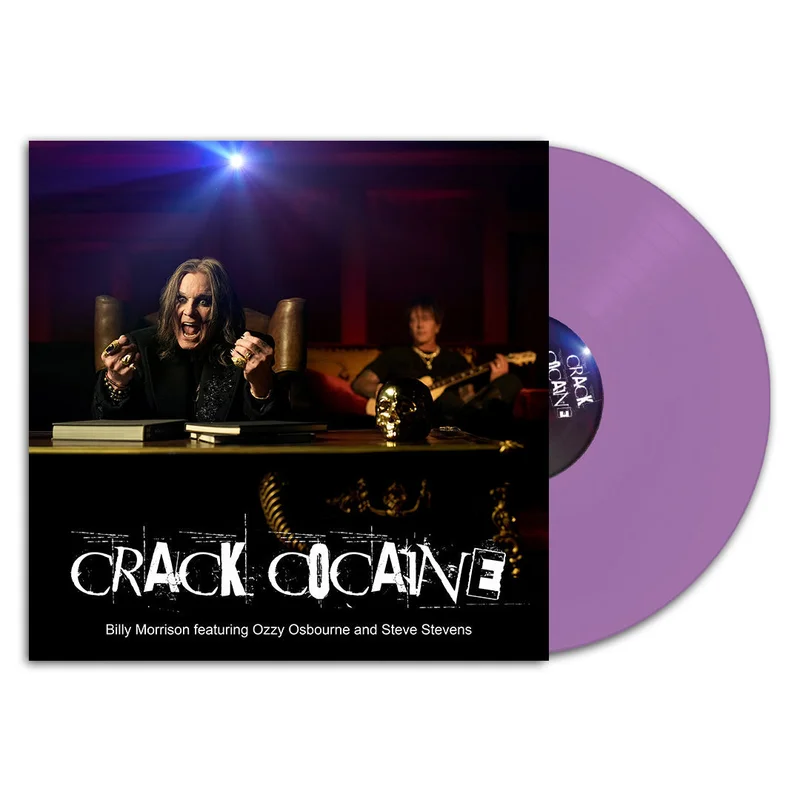 BILLY MORRISON, OZZY OSBOURNE, & STEVE STEVENS 'CRACK COCAINE' 12" LTD. - ETCHED OPAQUE VIOLET