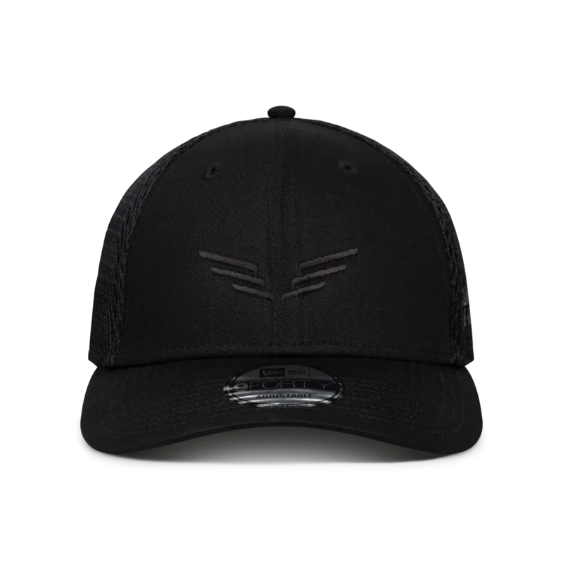 Black Embroidered Wings Trucker Cap