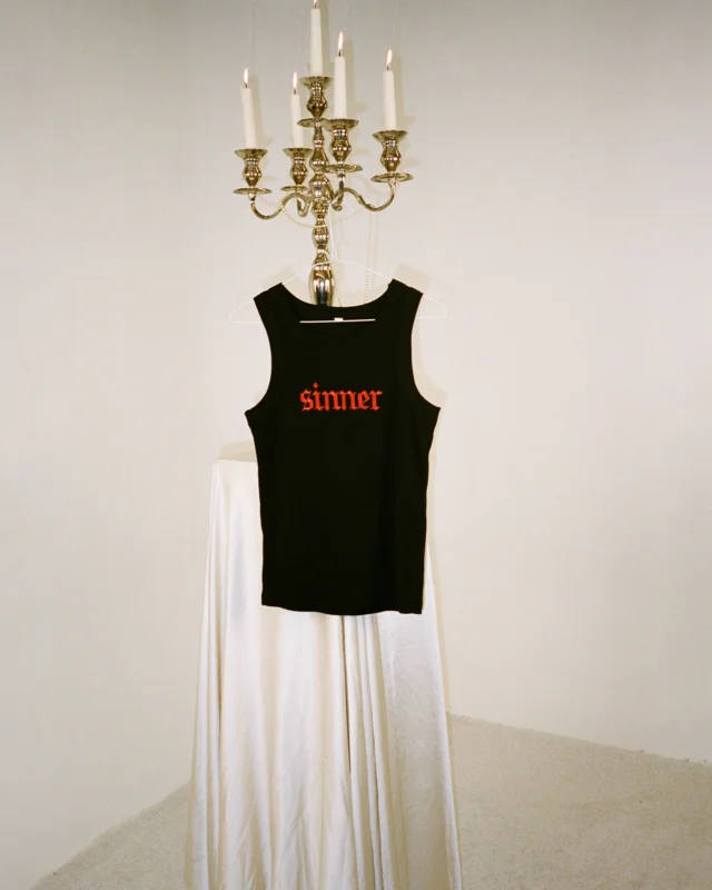 Black Sinner Embroidered Vest