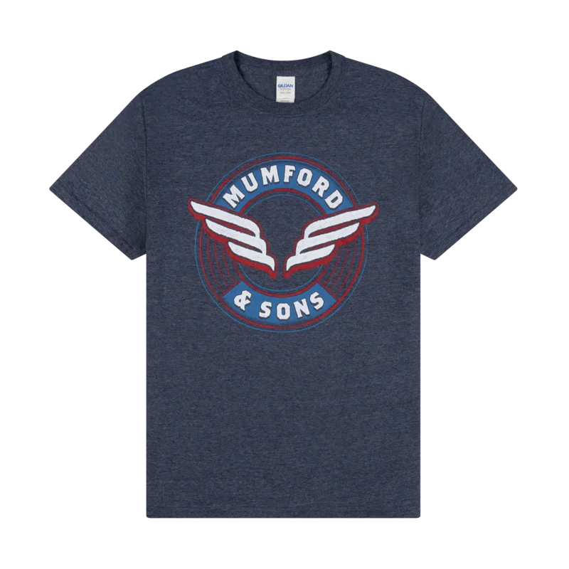 Blue Wing Emblem Print T-shirt