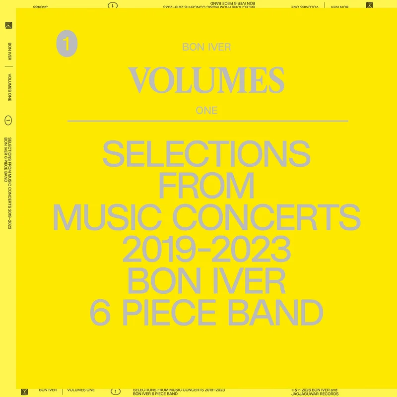 BON IVER - VOLUMES ONE: SELECTIONS FROM MUSIC CONCERTS 2019-2023, 6 PIECE BAND - VINYL LP