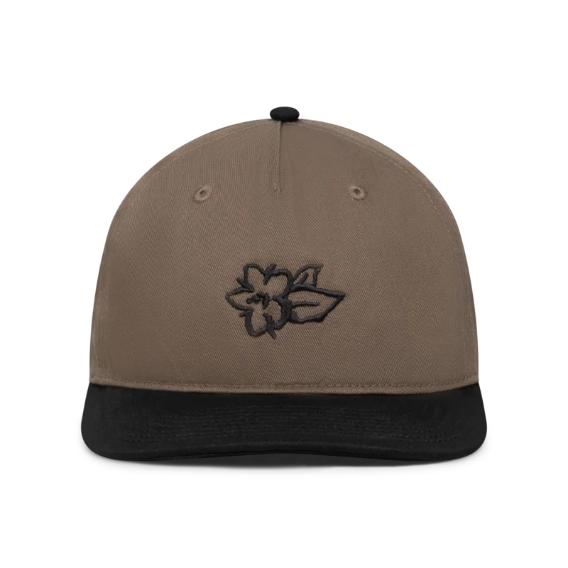 Brown Embroidered Flower Cap