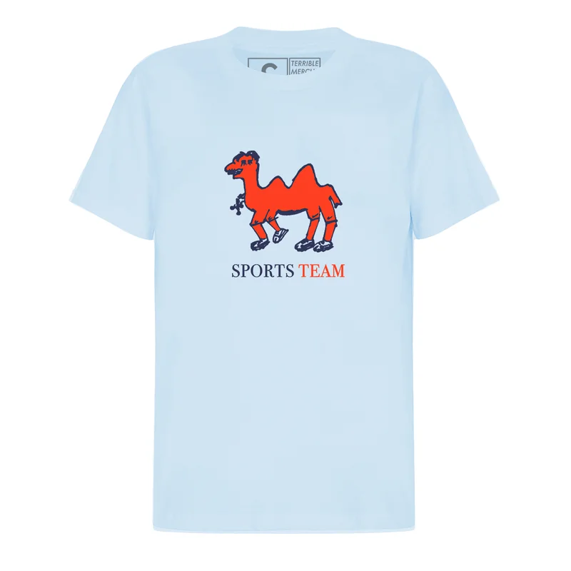 Camel Tee: Baby Blue
