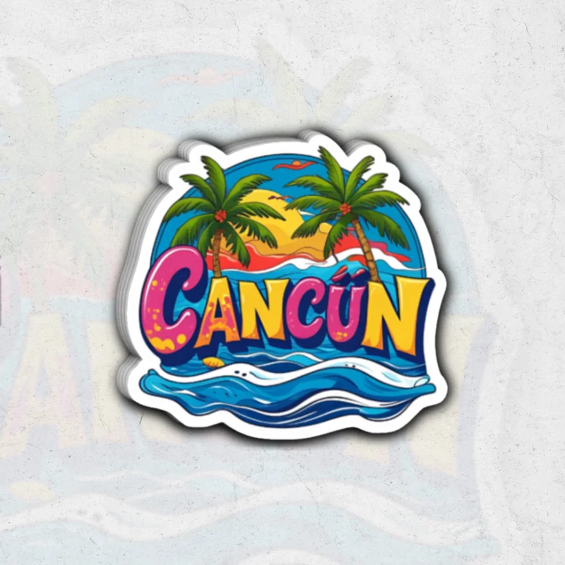 Cancun city mexico country (SK Exclusive)- glossy vinyl sticker