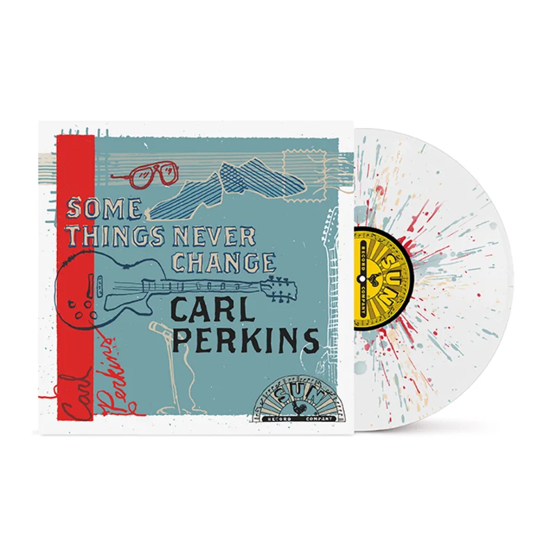 CARL PERKINS - SOME THINGS NEVER CHANGE - WHITE W/ RED & BLUE SPLATTER COLOR - VINYL LP