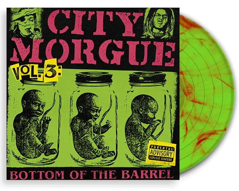 CITY MORGUE VOL. 3 BOTTOM OF THE BARREL LP - EXCLUSIVE - LTD. 500 - OPAQUE LIME MONSTER GREEN/RED/SWIRL