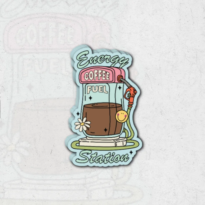 Coffee Fuel - glossy vinyl sticker