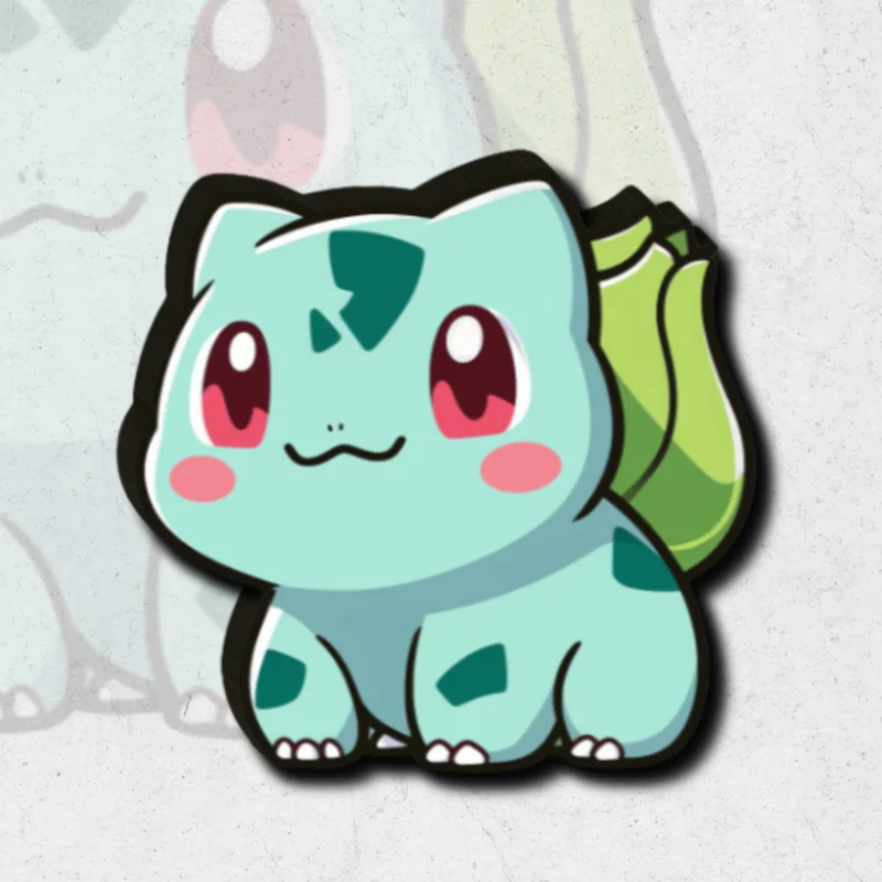 Cute bulbasaur pickachu pokmon - Glossy vinyl sticker