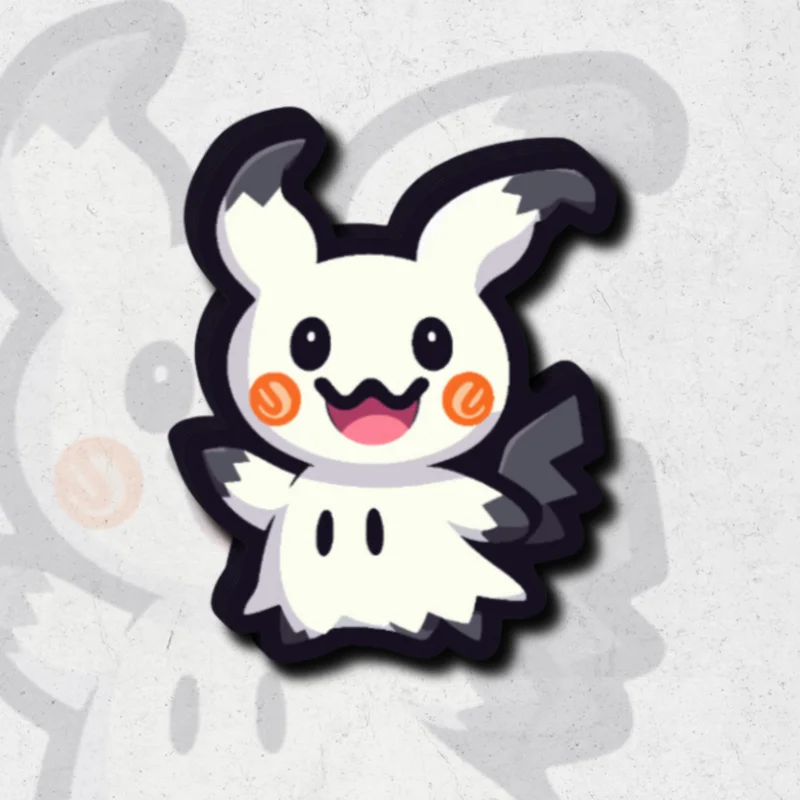 Cute Mimikyu pokmon - glitter vinyl sticker
