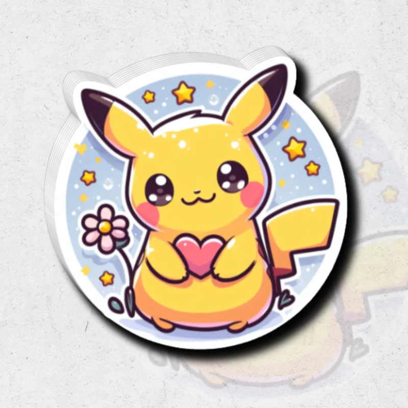 Cute pickachu kawaii pokmon - Glossy vinyl sticker