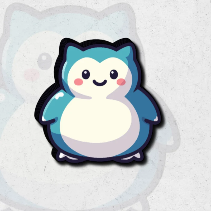 Cute Snorlax pokmon - holographic vinyl sticker