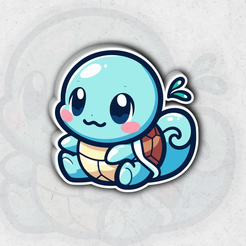 Cuti Squirtle pickachu pokmon - Glossy vinyl sticker