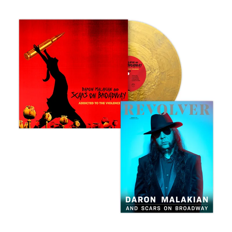 DARON MALAKIAN AND SCARS ON BROADWAY ADDICTED TO THE VIOLENCE LP - EXCLUSIVE - LTD. 300 - METALLIC GOLD + REVOLVER SUMMER 2025 ISSUE