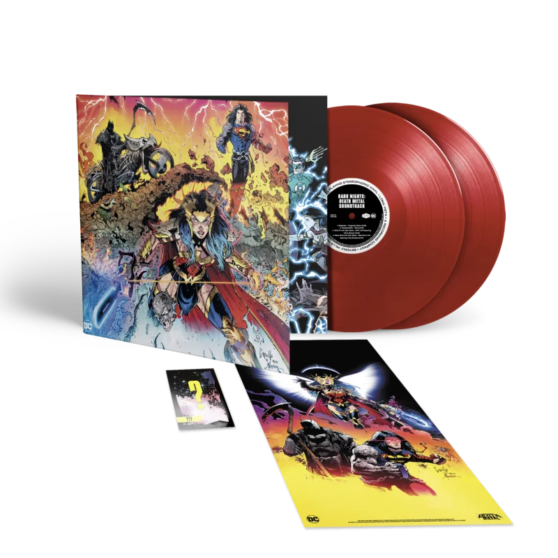DC DARK NIGHTS: DEATH METAL SOUNTRACK 2LP BUNDLE (Red or Yellow Vinyl, Limited to 500 Each)