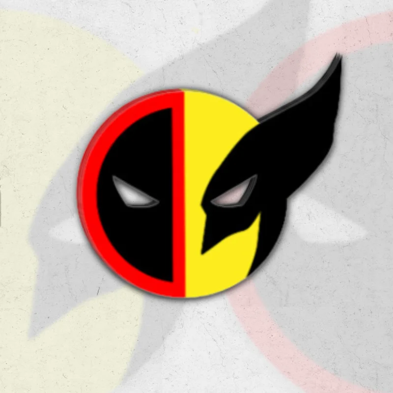 DEADPOOL vs WOLVERINE  logo - glossy vinyl sticker