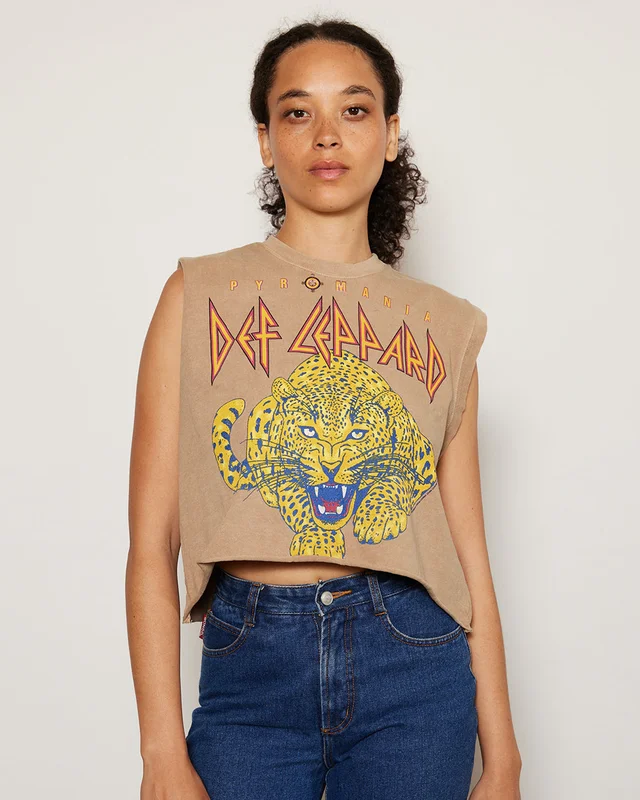 DEF LEPPARD - PYROMANIA TANK TOP Brown