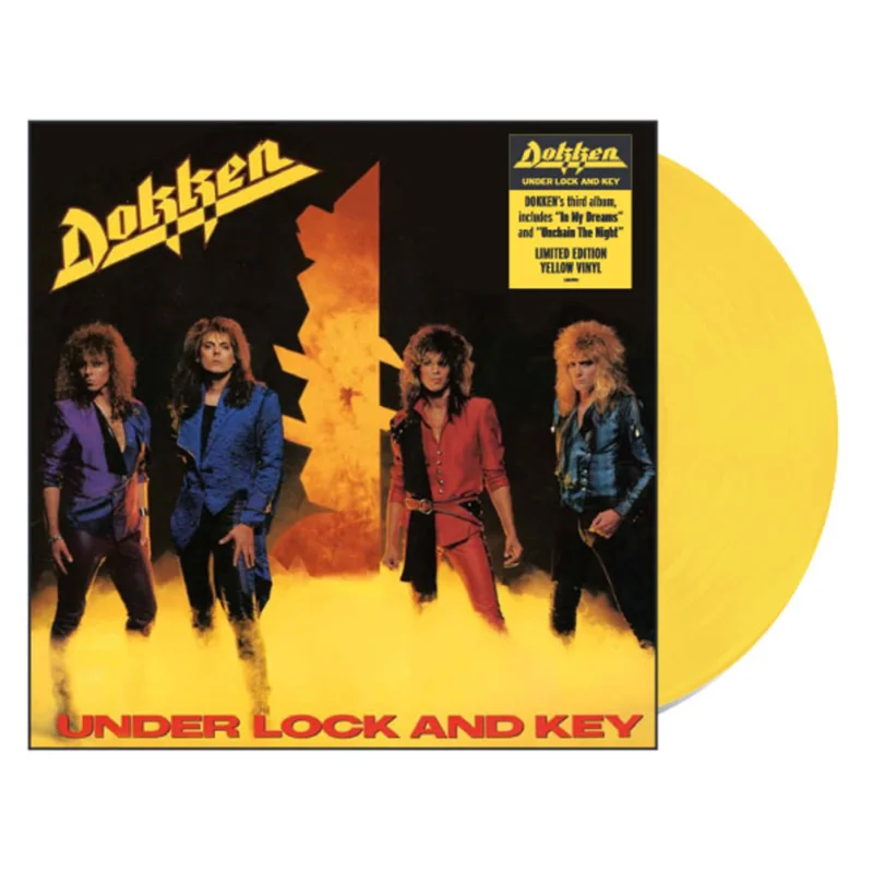DOKKEN 'UNDER LOCK AND KEY' LP - CANARY YELLOW