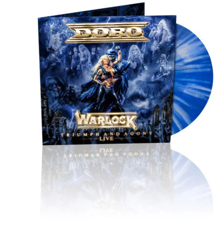DORO 'WARLOCK TRIUMPH & AGONY LIVE' LP - MARBLE BLUE/WHITE
