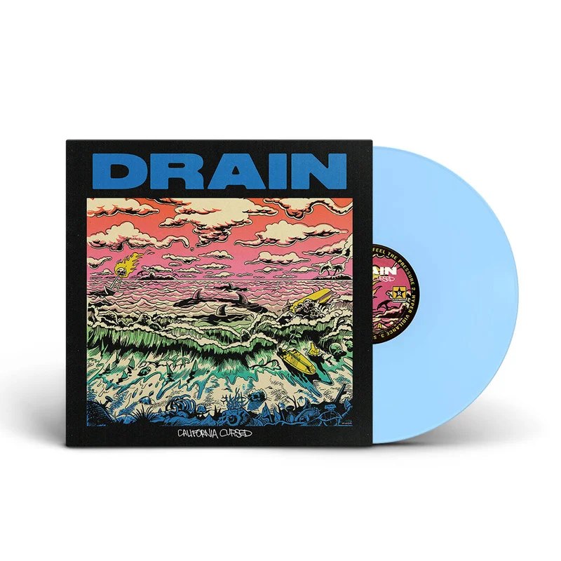 DRAIN 'CALIFORNIA CURSED' LP - BLUE