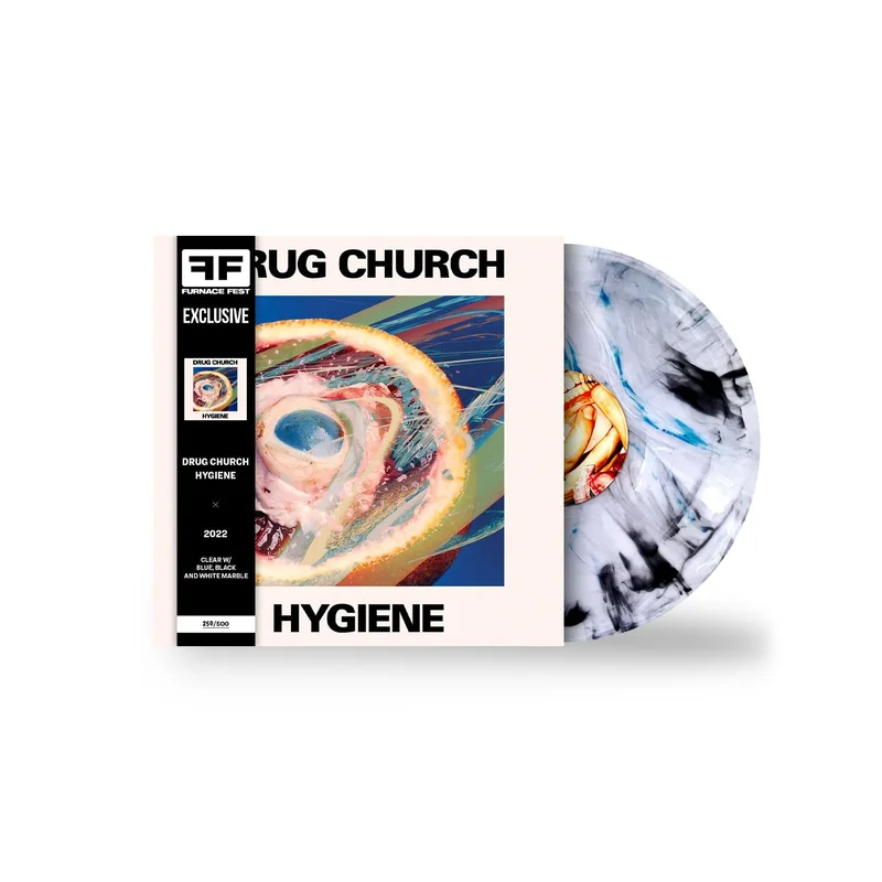 DRUG CHURCH HYGIENE LP - FURNACE FEST EXCLUSIVE - LTD. 500 - CLEAR/BLUE/BLACK/WHITE MARBLE