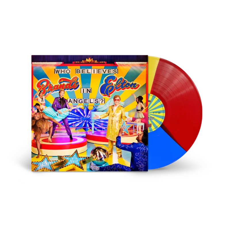 ELTON JOHN & BRANDI CARLILE - WHO BELIEVES IN ANGELS? - BLUE/RED/YELLOW COLOR - VINYL LP