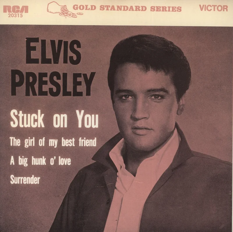 Elvis Presley Stuck On You - orange label Australian 7" vinyl
