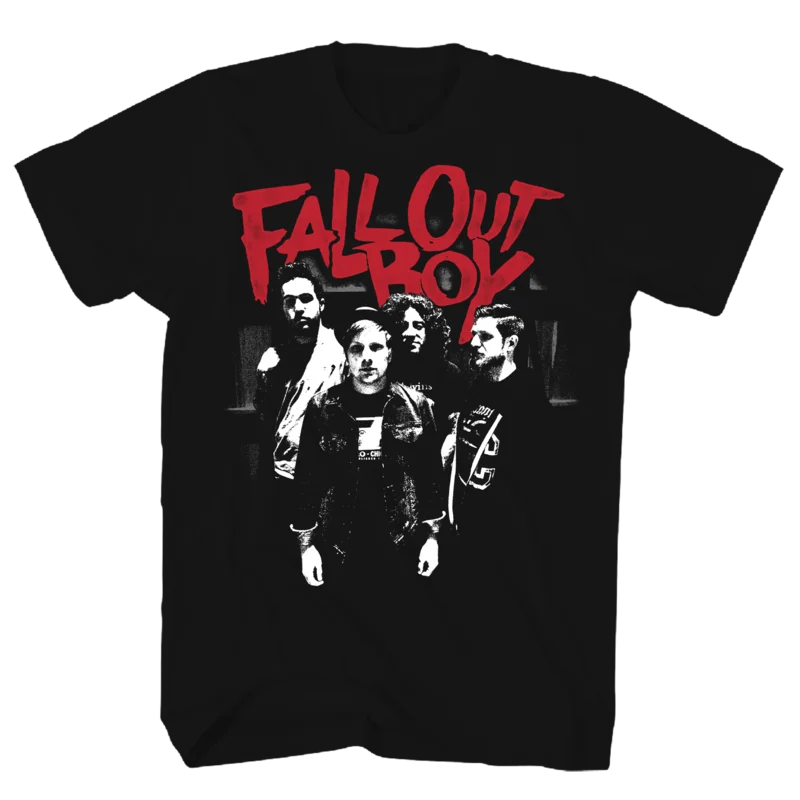 FALL OUT BOY PUNK SCRATCH BLACK T-SHIRT BLACK