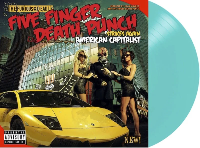 FIVE FINGER DEATH PUNCH 'AMERICAN CAPITALIST' LP - LTD. 300 - AQUA OPAQUE