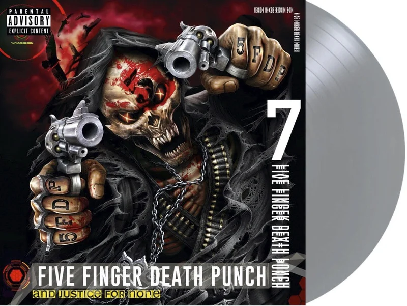 FIVE FINGER DEATH PUNCH 'AND JUSTICE FOR NONE' LP - LTD. METALLIC SILVER