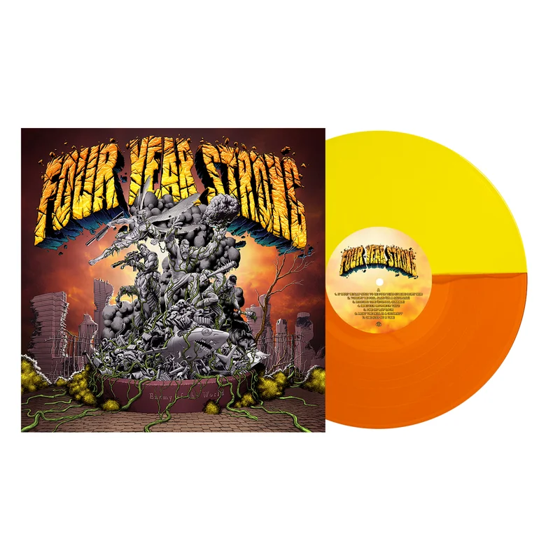 FOUR YEAR STRONG ENEMY OF THE WORLD RE-RECORDED LP - LTD. 250 - NEON ORANGE/YELLOW