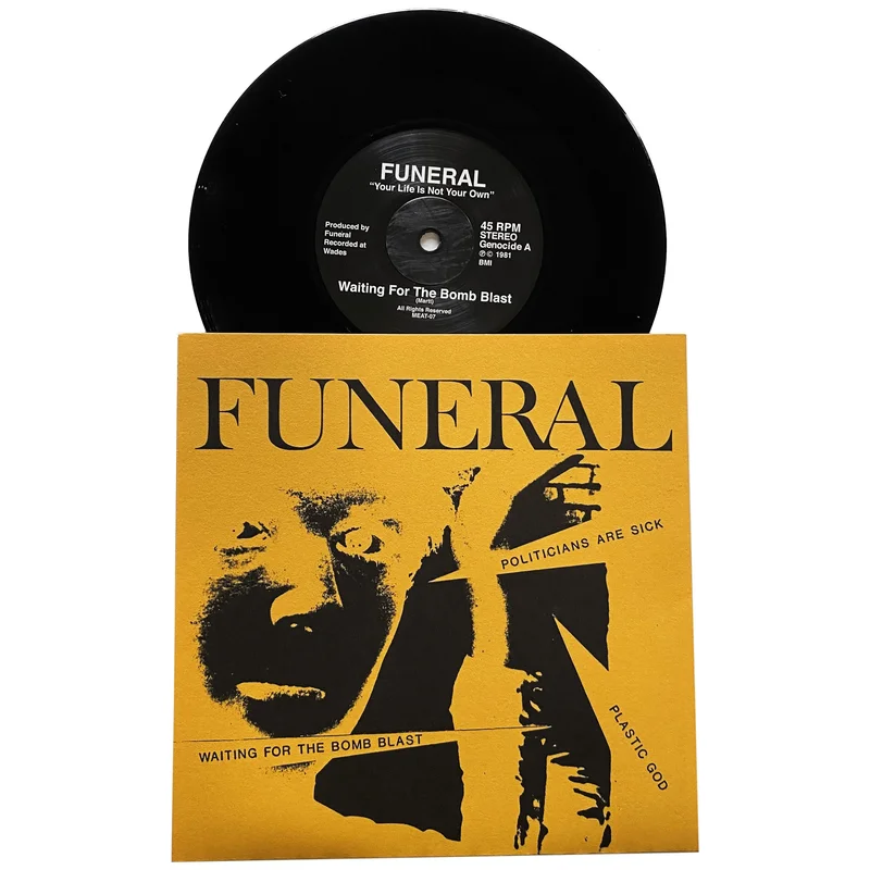 Funeral: Waiting For The Bomb Blast 7" yellow sleeve