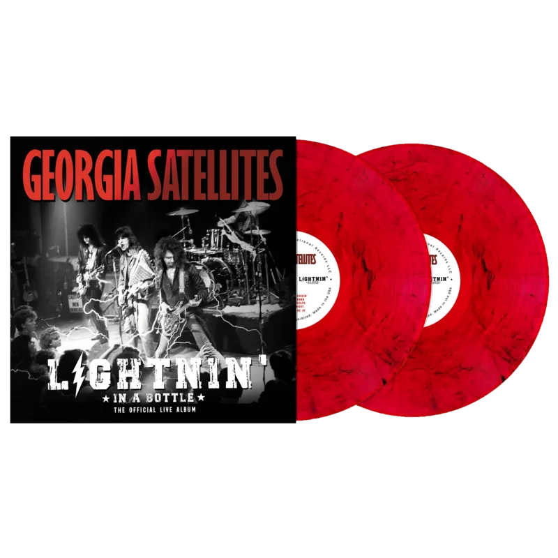 GEORGIA SATELLITES - LIGHTNIN' IN A BOTTLE: THE OFFICIAL LIVE ALBUM - RED BLACK SMOKE COLOR  - 2-LP - VINYL LP