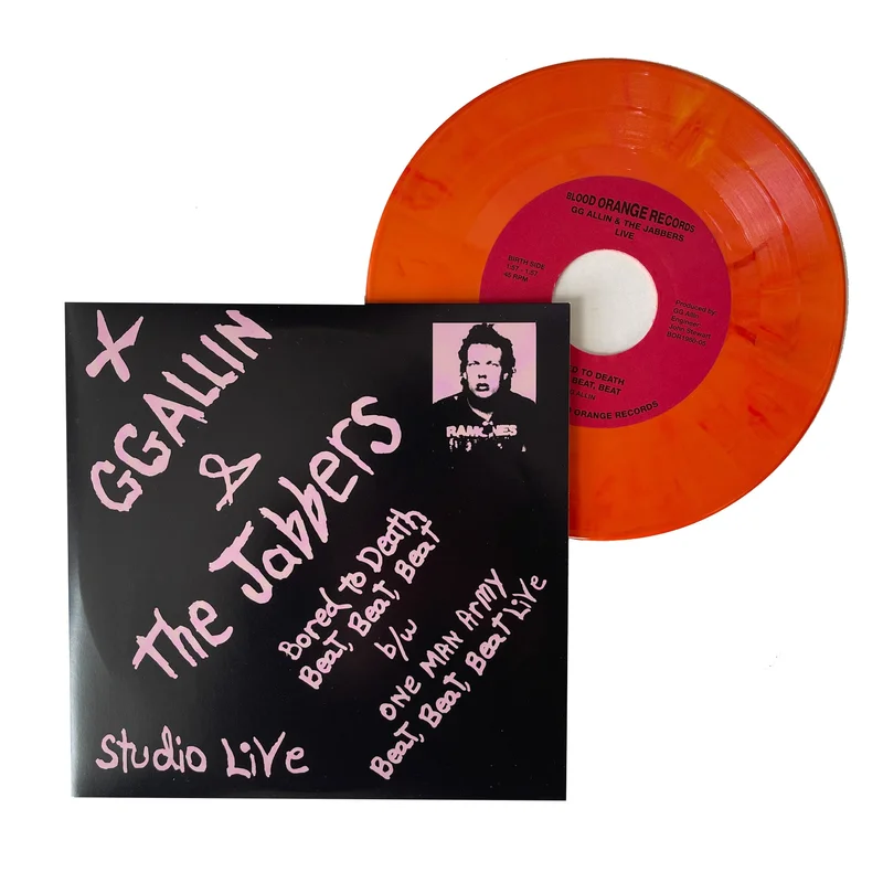 GG Allin: Bored To Death 7" (Orange Vinyl/Black Jacket)