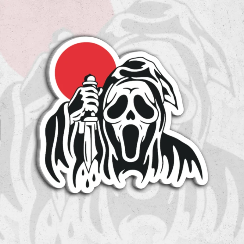 Ghost face red dot (scream) - Glossy vinyl sticker