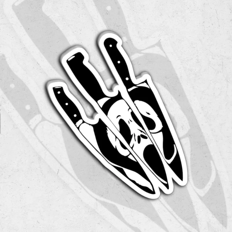 Ghost face reflection (scream) - Glossy vinyl sticker
